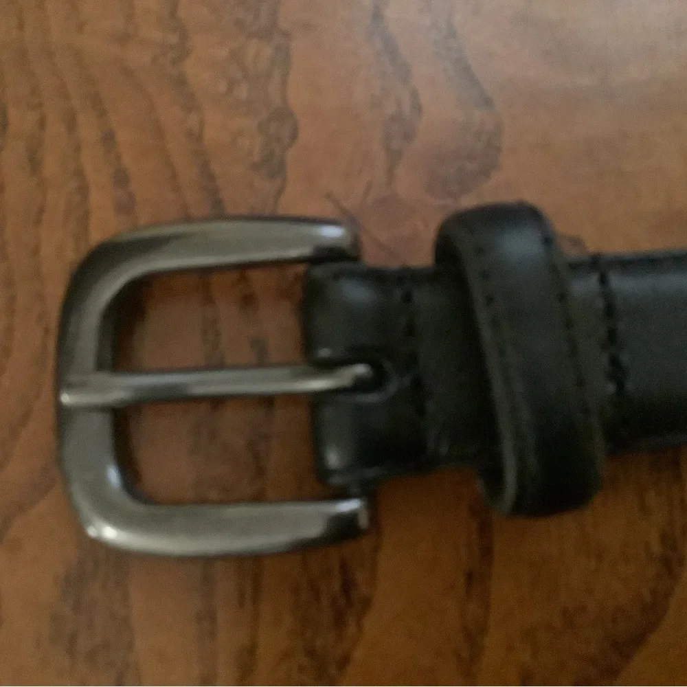 Janie and Jack black leather belt boys size 6-8 EUC
